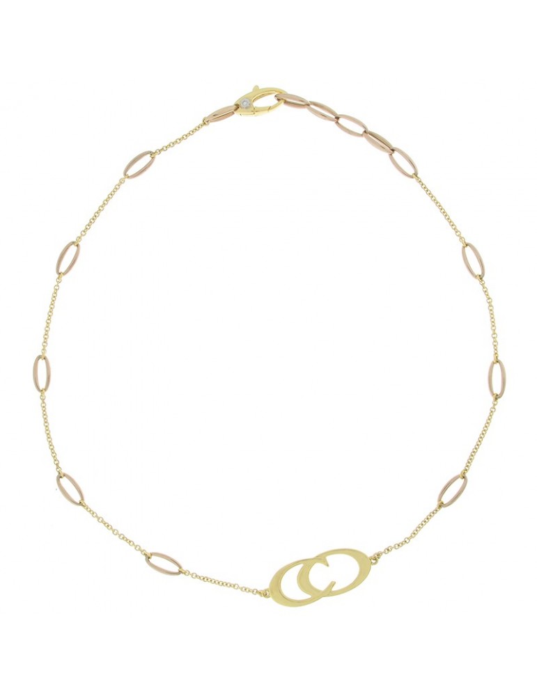 Collana Chimento - Logo - Oro Giallo e Oro Rosa - 39 cm -1G01494ZB4390