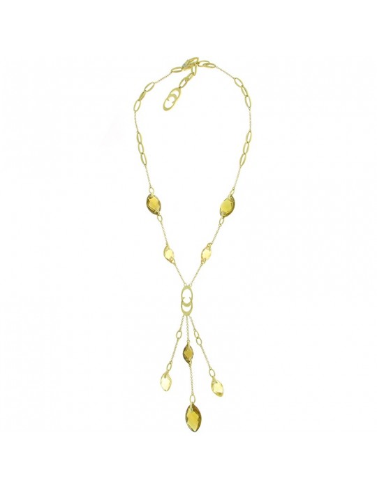 Chimento Woman's Necklace - Marquise in Yellow Gold and Citrine Quartz 45 cm - 0