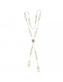 Chimento Woman's Necklace - White and 18k Yellow Gold Logo Tie 61 cm - 0