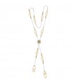 Collana Chimento Donna - Cravattino Logo in Oro Bianco e Oro Giallo 18 carati 61 cm