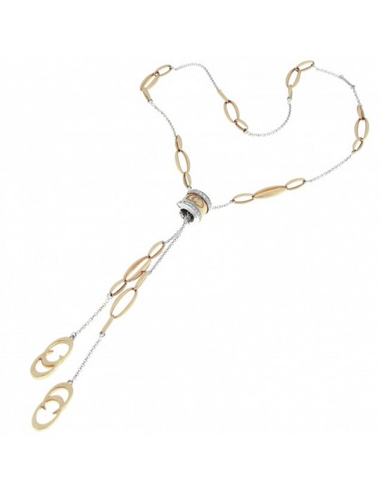 Collana Chimento - Logo - Oro Bianco - Oro Giallo - 61cm -1G07826BB7610