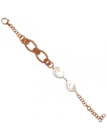 Bracciale Della Rovere - in Argento 925% Rosè - Perle Barocche - DR210 2