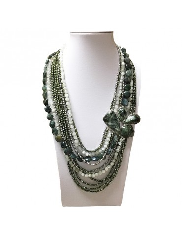 Della Rovere Necklace with Moss Agate for Women - 0