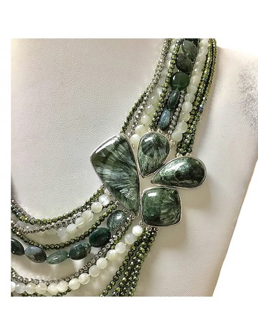 Della Rovere Necklace with Moss Agate for Women - 0 2