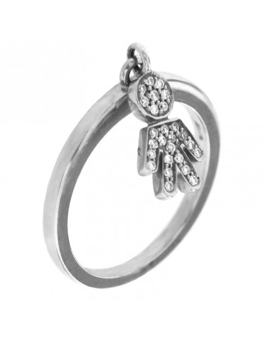 Crivelli Woman's Ring - Child in 18k White Gold with Natural Diamonds - 0