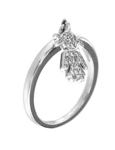 Picca Woman's Ring  - Girl in 18k White Gold with Natural Diamonds - 0