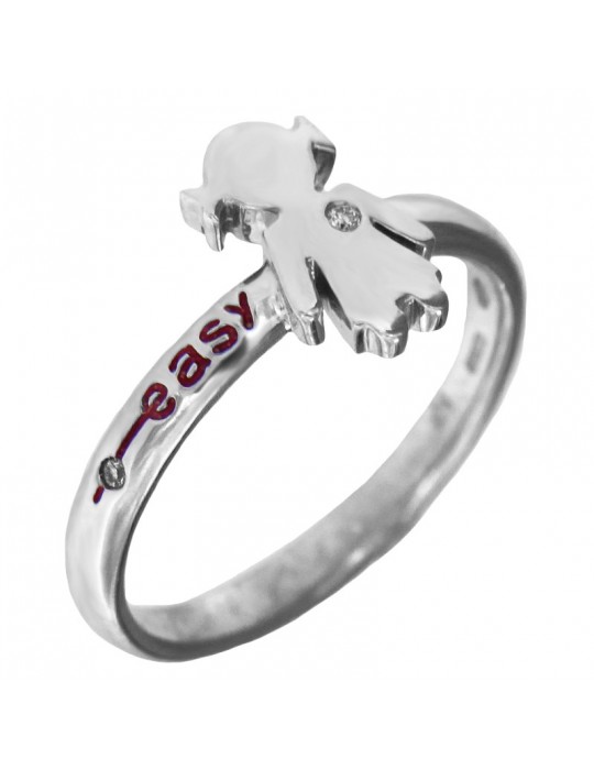 Anello Crivelli Donna - Bimba - Oro Bianco 18 carati - Diamanti Naturali