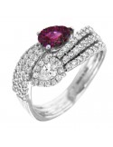 Anello Davite & Delucchi - Oro Bianco - Diamanti - Rubini - AA030765RB