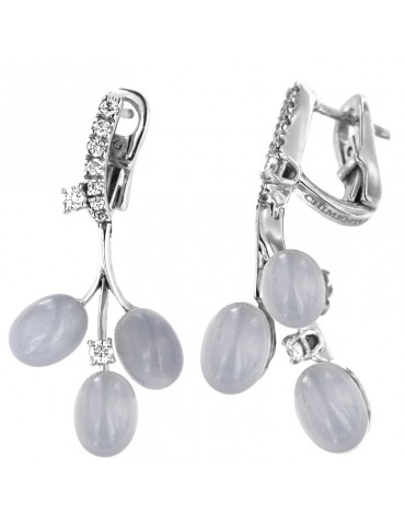 Orecchini Chimento - Oro Bianco - Diamanti - Calcedonio -1O06240B1500P 2