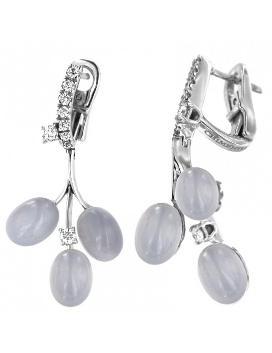 Orecchini Chimento - Oro Bianco - Diamanti - Calcedonio -1O06240B1500P