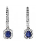 Orecchini Davite&Delucchi - Oro Bianco -Diamanti - Zaffiri -BB009366ZF