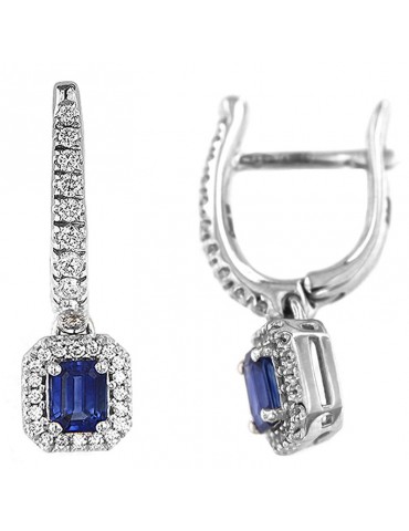 Orecchini Davite&Delucchi - Oro Bianco -Diamanti - Zaffiri -BB009366ZF 2