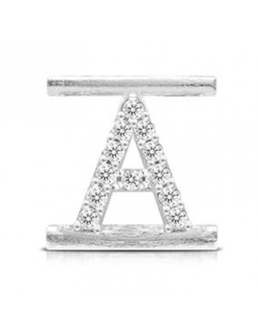 Charm Component for Eleonora Giordani Bracelet - in 925% Silver Letter A - 0
