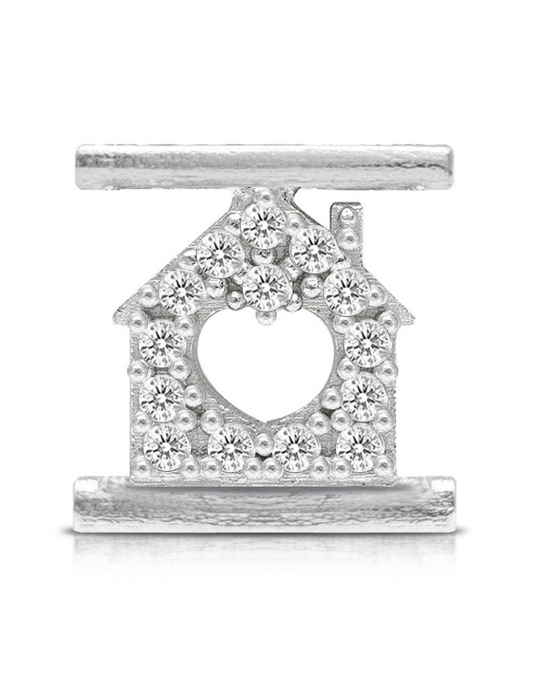 Charm House Heart Symbol Component for Eleonora Giordani Bracelet - in Silver 925 - 0
