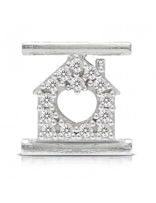 Charm House Heart Symbol Component for Eleonora Giordani Bracelet - in Silver 925 - 0