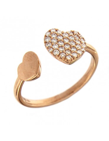 Buonocore Women's Ring with Hearts with Diamonds - 0