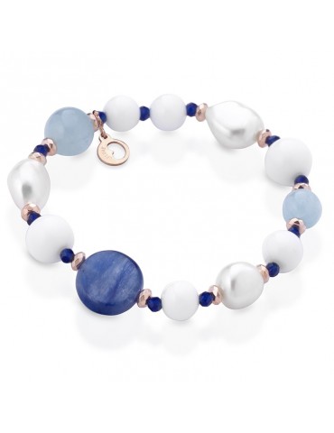 Bracciale Lelune Glamour - Perle - Agata - Argento - 18,5 cm - LGBR352