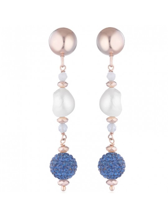 Orecchini Lelune Glamour - Perle - Agata - Argento 925% - LGEA362