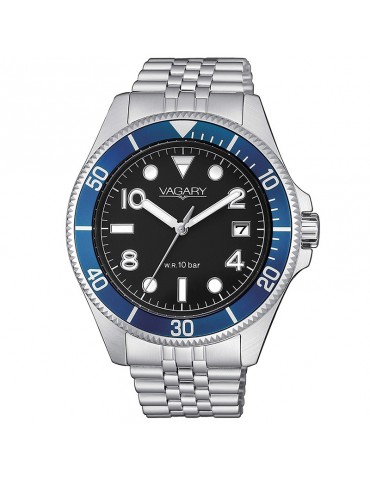 Orologio Vagary Uomo - Aqua39 41mm Nero - Blu - VD5-015-57