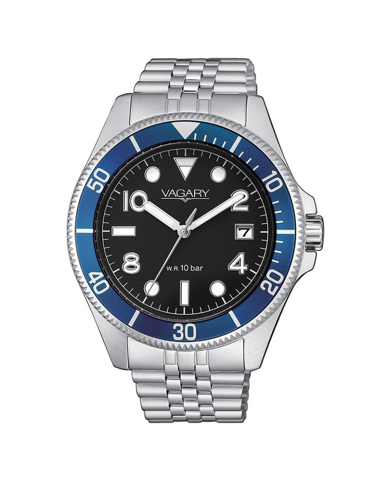 Orologio Vagary Uomo - Aqua39 41mm Nero - Blu - VD5-015-57