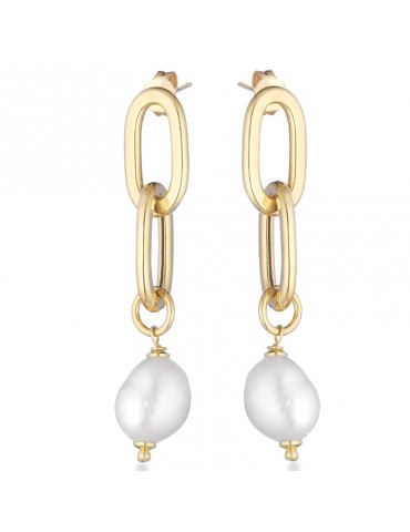 Orecchini Lelune Glamour - Pendenti - Perle - Argento - LGEA341
