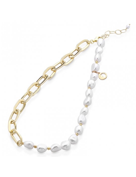 Collana Lelune Glamour - Perle - Catena in Argento - 40 cm - LGNK340