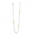 Collana Lelune Glamour - Lunga con Perle ed Elementi in Argento Giallo 925% 90 cm