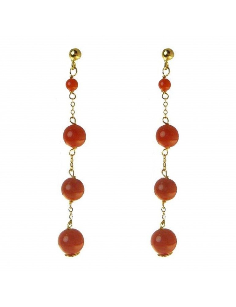 Orecchini Rajola da Donna - Arabesk - Pendenti - Corallo Rosso -358778
