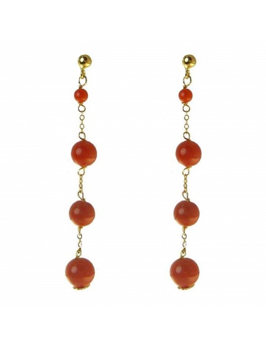 Rajola Women's Earrings - Arabesk - Pendants - Red Coral -358778