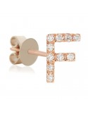 Mono Orecchino Buonocore - Lettera F - Oro Rosa - Diamanti - 012OFDP
