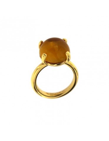 LABRIOLA YELLOW CITRINE  RING IN GOLD AND CRYSTALS - 0