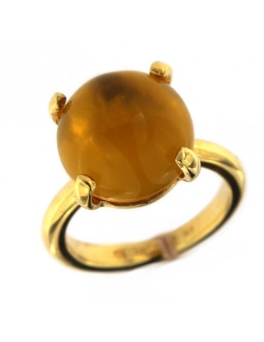 LABRIOLA YELLOW CITRINE  RING IN GOLD AND CRYSTALS - 0 2
