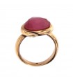 LABRIOLA GOLD RING WITH OVAL STONE FUCSIA - 0
