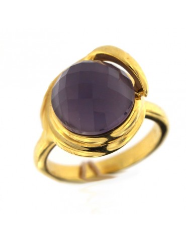 LABRIOLA GOLD RING WITH AMETHYST STONE - 0 2
