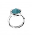 LABRIOLA GOLD RING WITH LIGHT BLUE STONE - 0