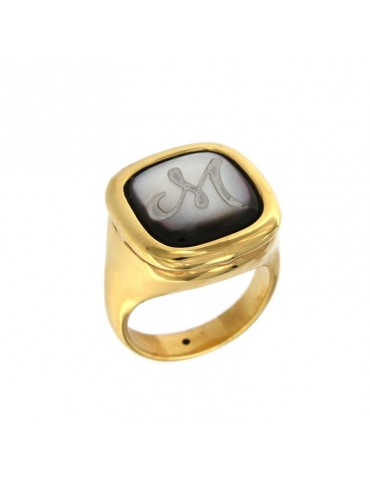 Anello Labriola con Madreperla e Lettera M da Donna - 0