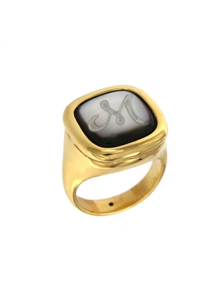 Labriola ring with Mother of Pearl and Letter M for Women - 0