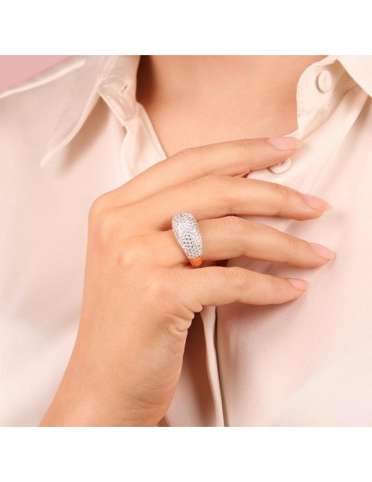 Bronzallure Woman Ring - Very High Pavè Cubic Zirconia - 0