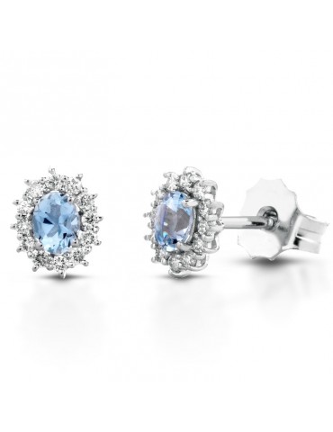 Orecchini Lelune Diamonds - Oro - Diamanti - Acquamarina - LDEAAM30017
