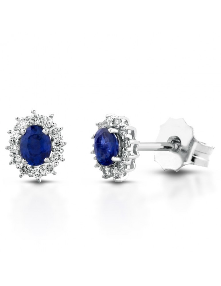 Orecchini Lelune Diamonds - Oro - Diamanti - Zaffiri - LDEAZB48017
