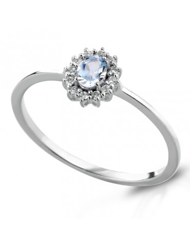Anello Lelune Diamonds - Oro - Diamanti - Acquamarina - LDRNAM14006