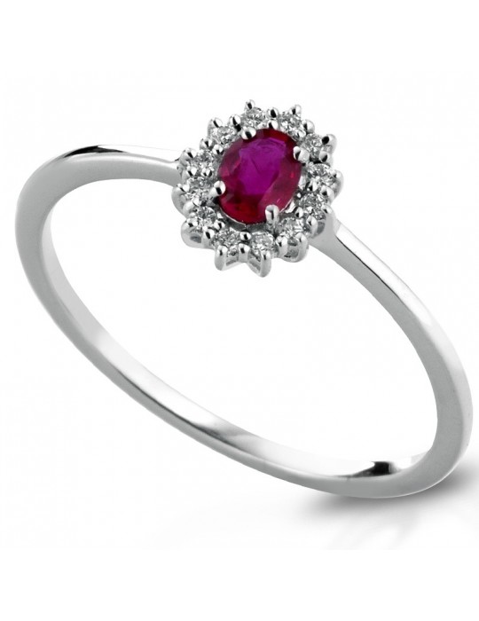 Anello Lelune Diamonds - Oro - Diamanti - Rubino - LDRNRB16006