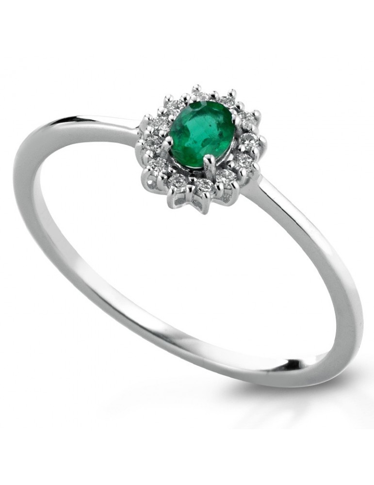 Anello Lelune Diamonds - Oro - Diamanti - Smeraldo - LDRNSM16006