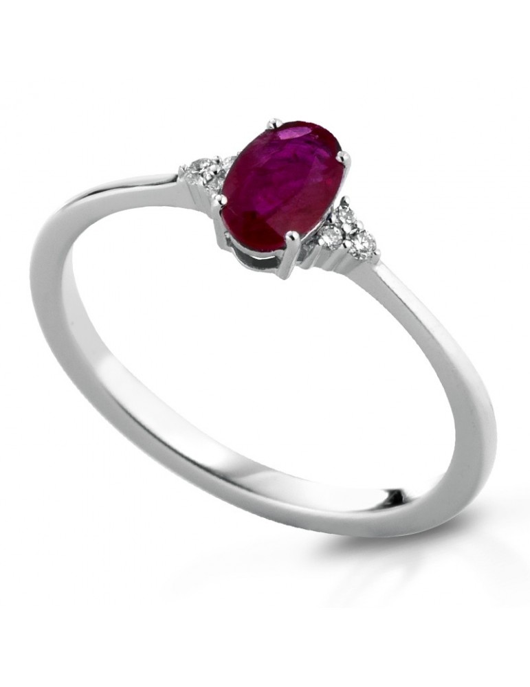 Anello Lelune Diamonds - Oro - Diamanti - Rubino - LDRNRB47004