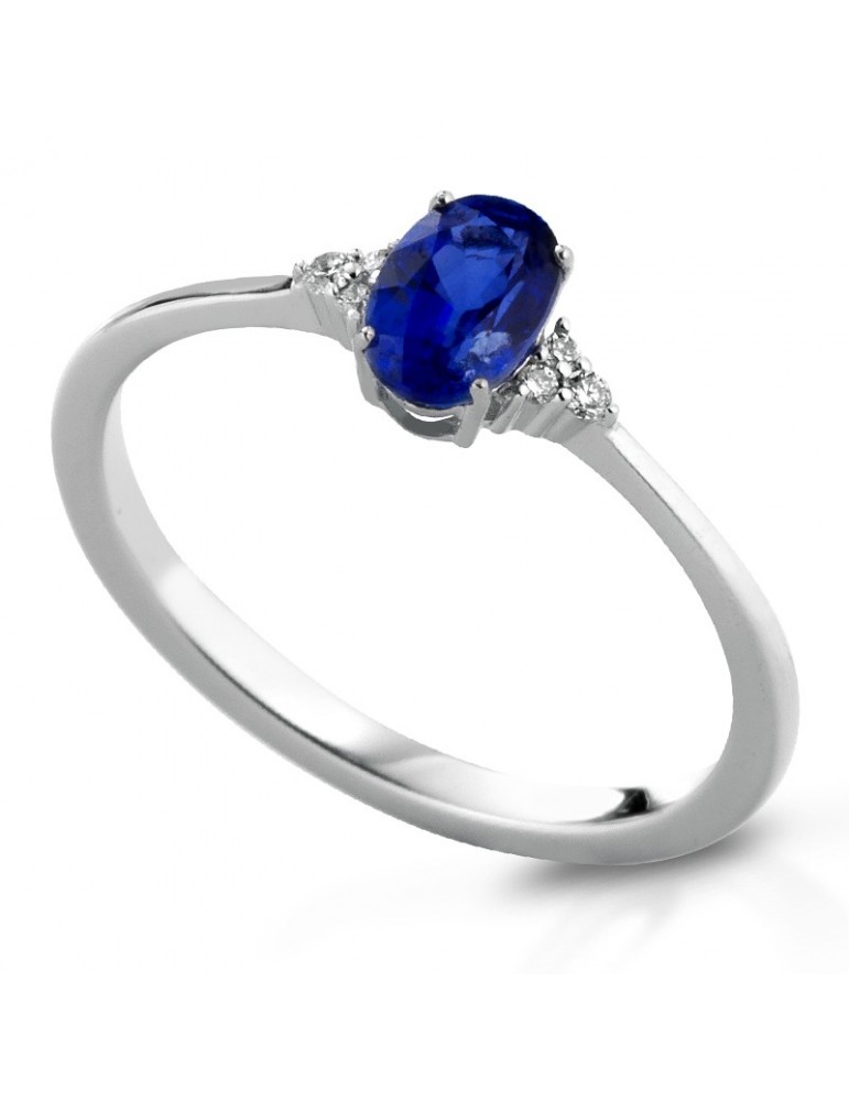 Anello Lelune Diamonds - Oro - Diamanti - Zaffiro - LDRNZB75004
