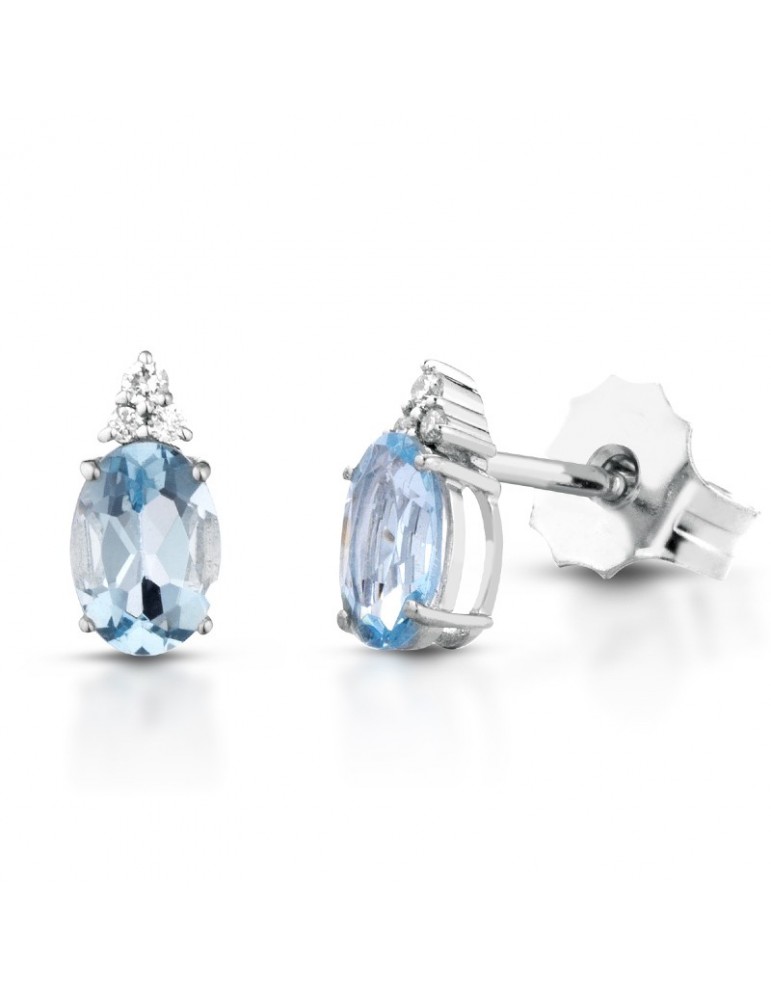 Orecchini Lelune Diamonds - Oro - Diamanti - Acquamarina - LDEAAM76004