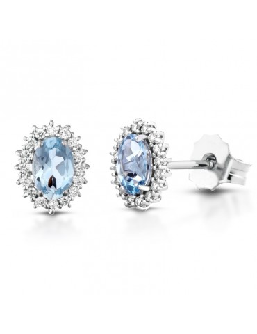 Orecchini Lelune Diamonds - Oro - Diamanti - Acquamarina - LDEAAM77015