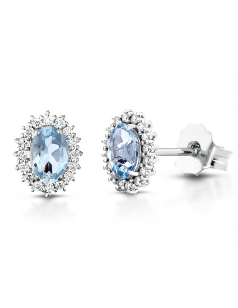 Orecchini Lelune Diamonds - Oro - Diamanti - Acquamarina - LDEAAM77015