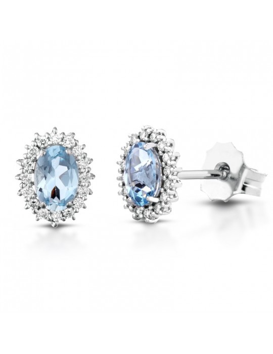 Orecchini Lelune Diamonds - Oro - Diamanti - Acquamarina - LDEAAM77015