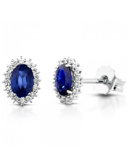 Orecchini Lelune Diamonds - Oro - Diamanti - Zaffiri - LDEAZB109015
